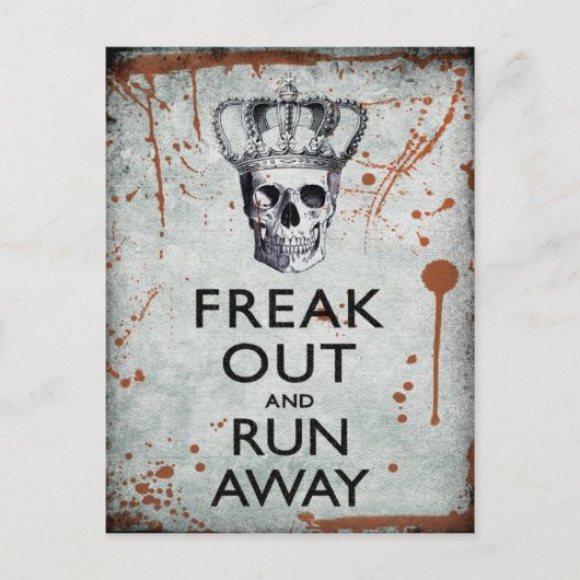 Freak Out und Run Away Halloween Postcard Postkarte (Vorderseite)