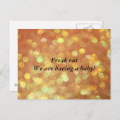 Freak out Wir haben ein Baby! Ankündigungspostkarte (Vorne/Hinten)