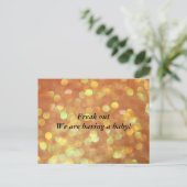 Freak out Wir haben ein Baby! Ankündigungspostkarte (Stehend Vorderseite)