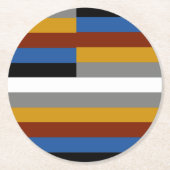 Freak Pride Flag Runder Pappuntersetzer (Vorderseite)