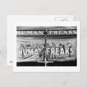 Freak Show, 1940er Postkarte (Vorne/Hinten)