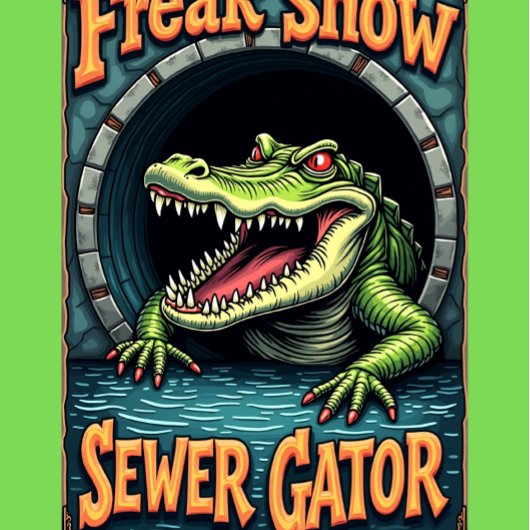 Freak Show Collection Sewer Gator Graphic  T-Shirt