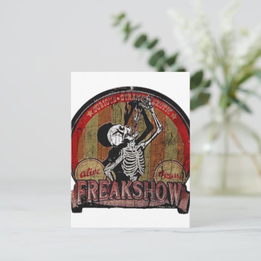 Freak Show Postkarte (Stehend Vorderseite)