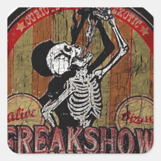 Freak Show Quadratischer Aufkleber (Vorderseite)