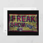 Freak Show Vintag Banner Postkarte (Vorne/Hinten)