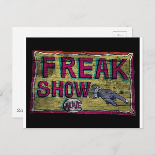 Freak Show Vintag Banner Postkarte (Vorne/Hinten)