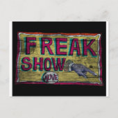 Freak Show Vintag Banner Postkarte (Vorderseite)