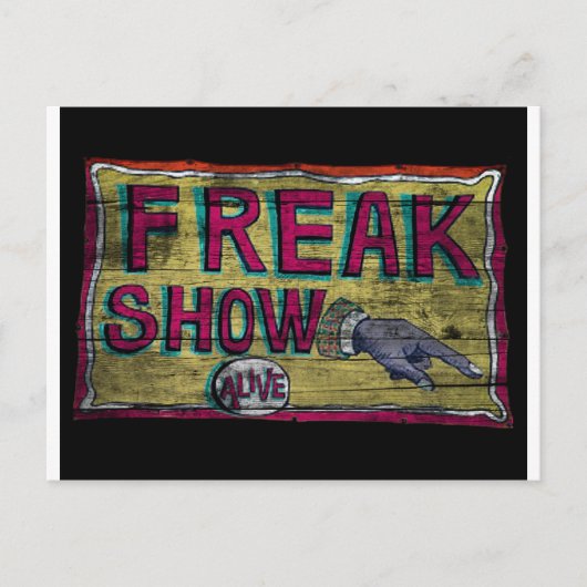 Freak Show Vintag Banner Postkarte (Vorderseite)
