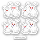 Freaked White Bolles mit roten Augen Halloween Aufkleber (Vorderseite)