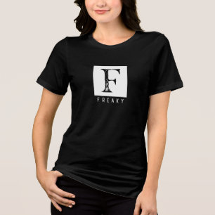 Freakige fettgedruckte Typografie Schwarz-Weiß-Des Tri-Blend Shirt