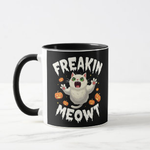 Freakin Meowt Spooky Halloween Pastel Cat Ghost Tasse
