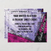 Freakin Rockin 16. Geburtstag Einladung (Vorne/Hinten)