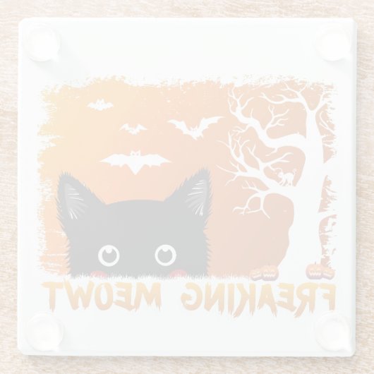 Freaking Meowt Glasuntersetzer (Rückseite)