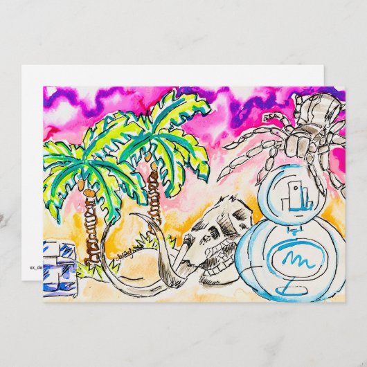 Freaky Art Feiertagskarte (Vorne/Hinten)