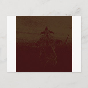Freaky Beängstigend Harlequin Clown Postkarte