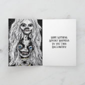 Freaky Beängstigend Spooky Old Doll Halloween Karte (Innenseite)