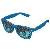 Freaky Blue Cat Eyes Retro Sonnenbrille (Schrägansicht)