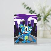 Freaky Blue Monster Postcard Postkarte (Stehend Vorderseite)