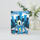 Freaky Blue Monster Postcard Postkarte (Stehend Vorderseite)