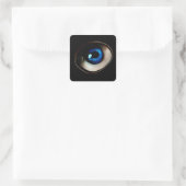 Freaky Blue Zippered Eye Halloween Beängstigend Quadratischer Aufkleber (Tasche)