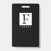 Freaky Bold Typografie Schwarz-Weiß-Design Ausweis (Rückseite)