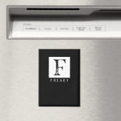 Freaky Bold Typografie Schwarz-Weiß-Design Magnet (In Situ (Geschirrspüler))
