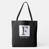 Freaky Bold Typografie Schwarz-Weiß-Design Tasche (Vorderseite)