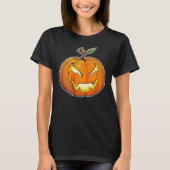 Freaky Cartoon Jack-O-Lantern (schwarz) T-Shirt (Vorderseite)
