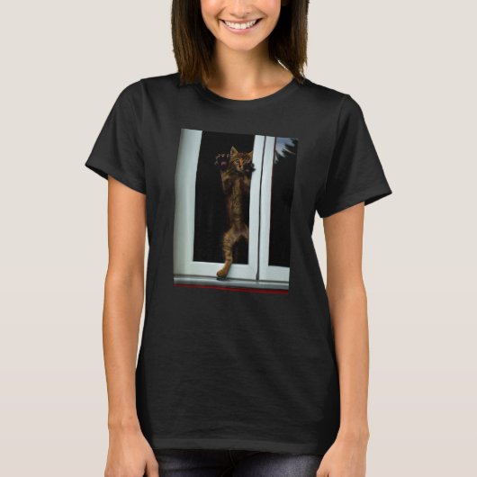 Freaky Cat Artwork kitten Mem T-Shirt (Vorderseite)