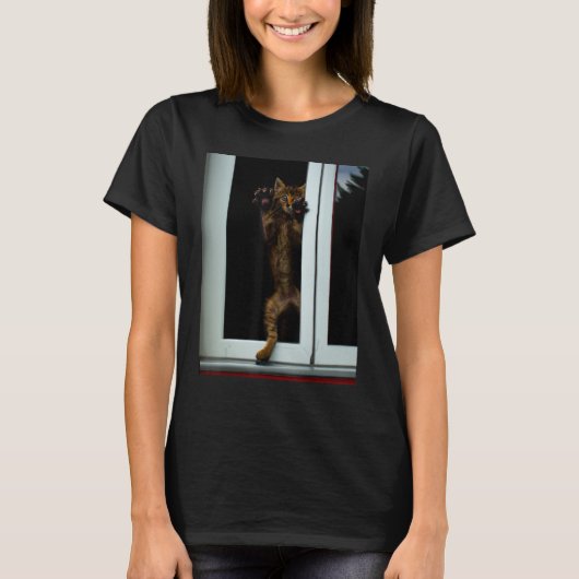 Freaky Cat Artwork kitten Mem T-Shirt (Vorderseite)