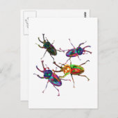 Freaky Cool Rainbow Stag Beetles Postkarte (Vorne/Hinten)