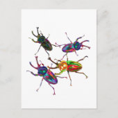 Freaky Cool Rainbow Stag Beetles Postkarte (Vorderseite)