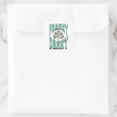 FREAKY DEAKY RETRO TYPE WITH MUSHROOMS GRAPHIC QUADRATISCHER AUFKLEBER (Tasche)