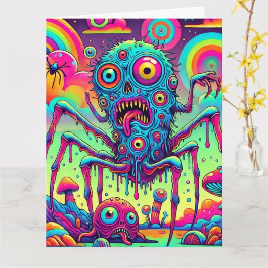 Freaky Fun Der psychedelische Strampler Karte (Gelbe Blume)