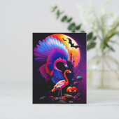 Freaky Halloween Flamingo Horror Postkarte (Stehend Vorderseite)