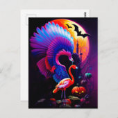 Freaky Halloween Flamingo Horror Postkarte (Vorne/Hinten)
