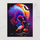 Freaky Halloween Flamingo Horror Postkarte (Vorderseite)