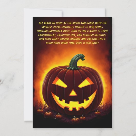 Freaky Halloween Pumkin Party Einladung (Rückseite)