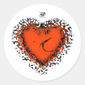 Freaky heart v4.2 runder aufkleber (Vorderseite)