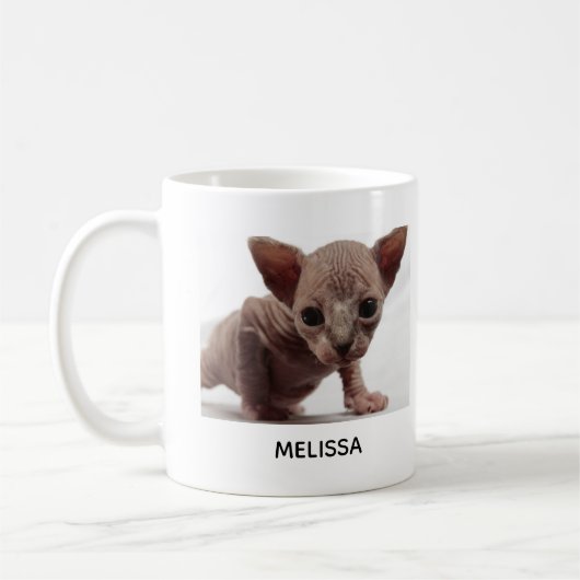 Freaky Niedlich Furless Sphynx Kitten Kaffeetasse (Links)
