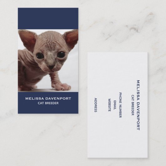 Freaky Niedlich Furless Sphynx Kitten Visitenkarte (Vorne/Hinten)