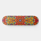 Freaky Tiki Red Vintag Fraktal Kaleidoscope Skateboard (Horizontal)