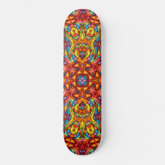 Freaky Tiki Red Vintag Fraktal Kaleidoscope Skateboard