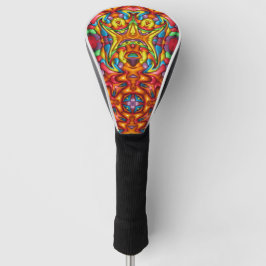 Freaky Tiki rotes Vintages Fraktal-Kaleidoskop Golf Headcover