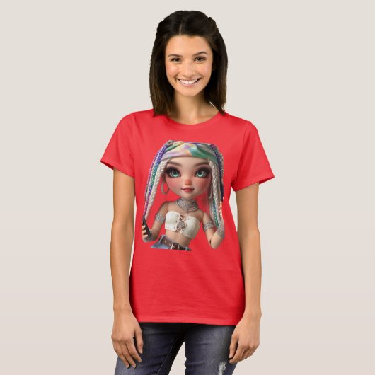 Freche CHIBI-Puppe T-Shirt (Vorne ganz)