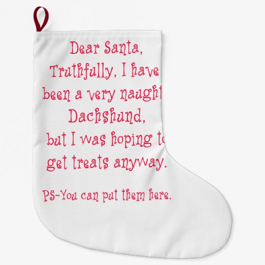 Freche Dackel Großer Weihnachtsstrumpf (Vorderseite)