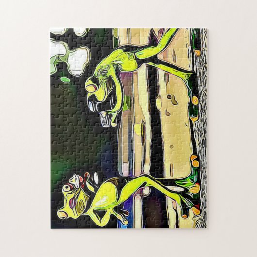 Freche Frösche zackig Puzzle (Vertikal)