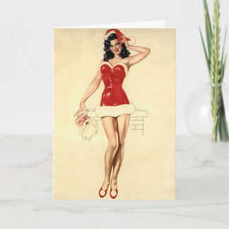 Freche geheime SantaChristmas Button-Oben Feiertagskarte
