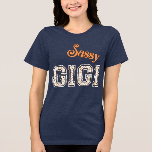 Freche Gigi Pünktchen-Oma Tri-Blend Shirt (Vorderseite)
