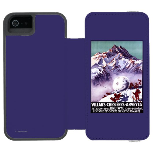 Freche Gnomes, die riesiges Schneeball-Plakat Incipio iPhone Geldbeutel-Hülle (Folio Geöffnet)